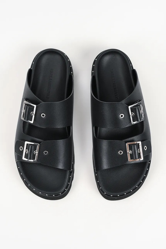 Karl Lagerfeld papuci de damă din piele Kaia negru KL81506.000