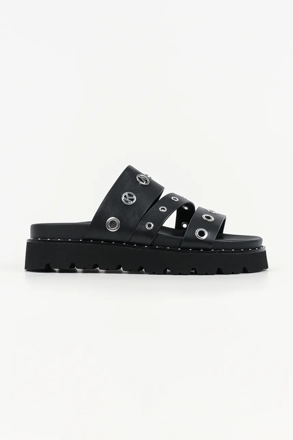 Karl Lagerfeld papuci de damă din piele Kaia negru KL81516.00S
