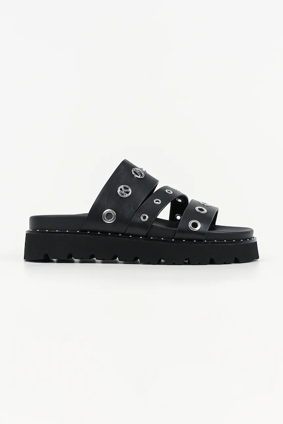 Karl Lagerfeld papuci de damă din piele Kaia negru KL81516.00S