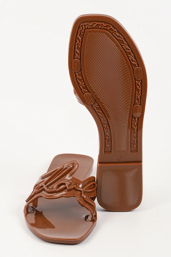 Karl Lagerfeld pantofle dámské Jelly KL80008.V22 hnědá