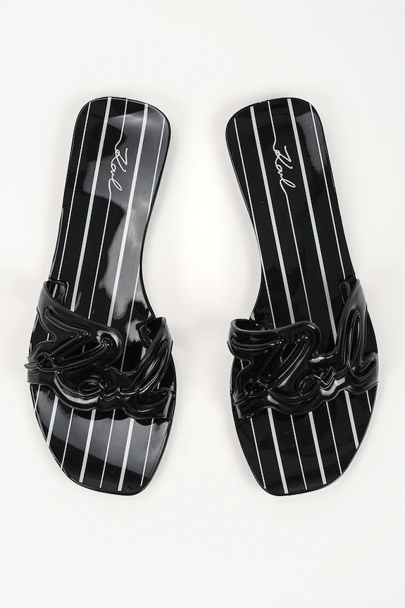 Karl Lagerfeld шльопанці на пласкому підборі жіночі Jelly чорний KL80008C.V01