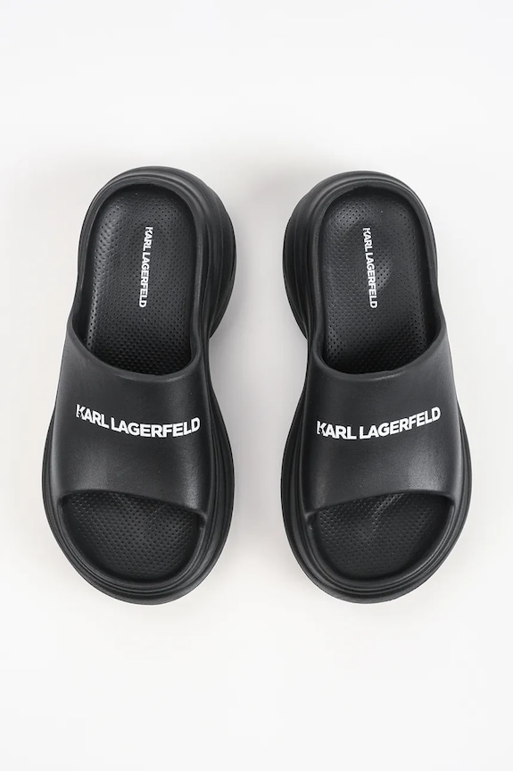 Karl Lagerfeld šľapky na platforme dámske Kontour Slide čierna KL88900A.V00