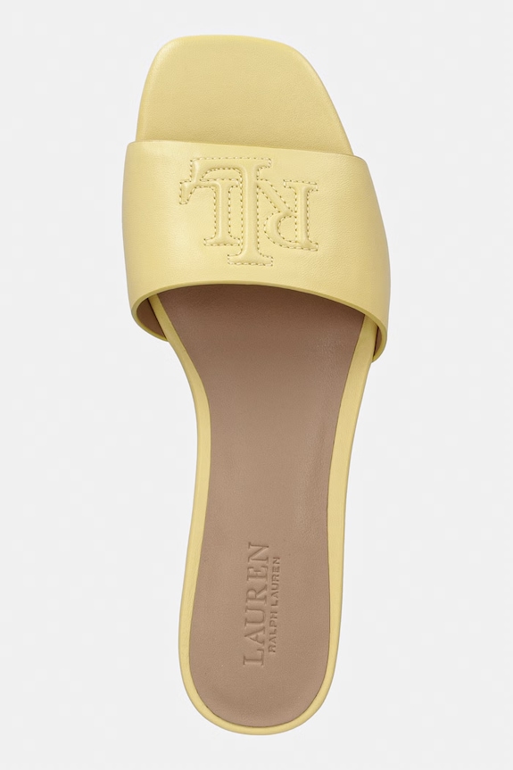 Lauren Ralph Lauren šľapky dámske kožené Everley Sld žltá 802959143012.700