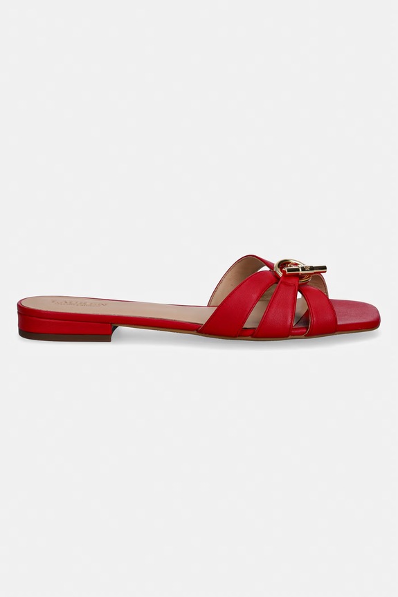 Lauren Ralph Lauren klapki skórzane Blaike Slide 802982875008.600 czerwony SS26