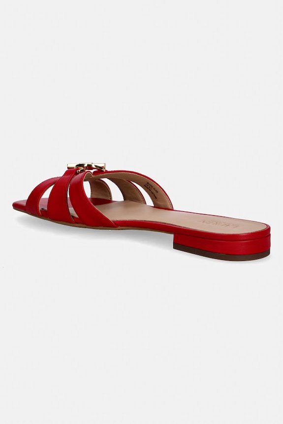 Obuwie Lauren Ralph Lauren klapki skórzane Blaike Slide 802982875008.600 czerwony