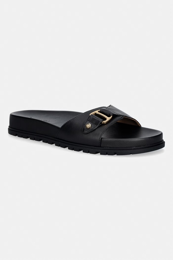 Lauren Ralph Lauren klapki damskie skórzane Tasha Slide czarny 802982883002.001