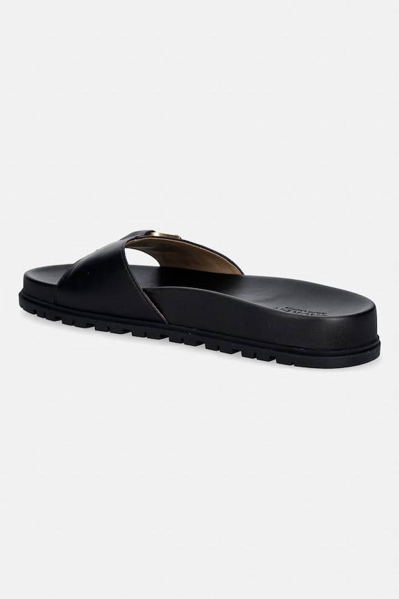 Obuwie Lauren Ralph Lauren klapki damskie skórzane Tasha Slide 802982883002.001 czarny
