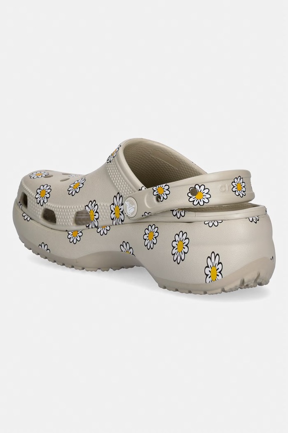 Obuv Crocs šľapky na platforme dámske Classic Platform Floral Clog 212668.1WY béžová