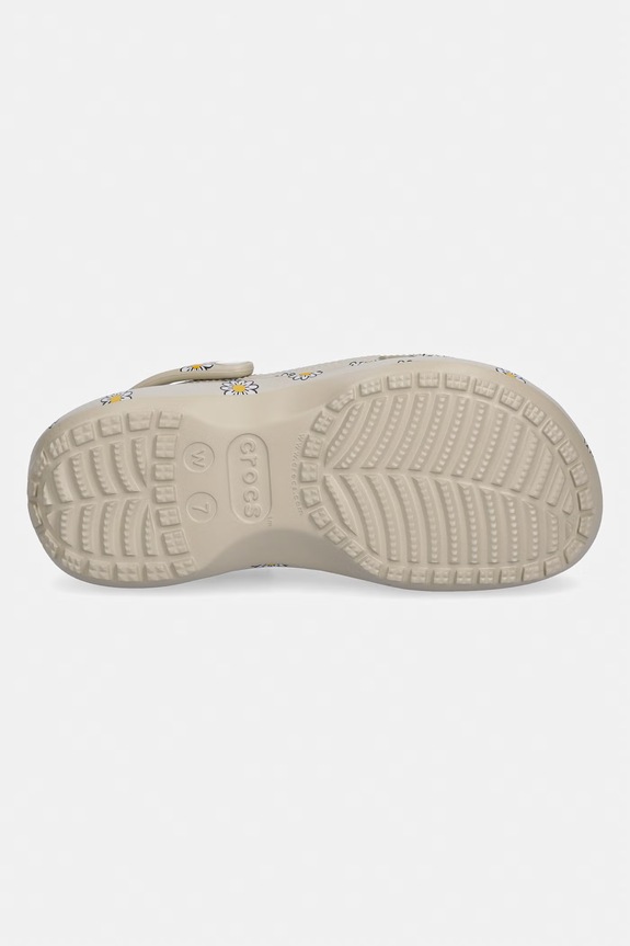 Crocs šľapky na platforme dámske Classic Platform Floral Clog 212668.1WY béžová