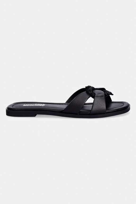 Шкіряні шльопанці Love Moschino JA28132G1OIA0000 чорний SS26