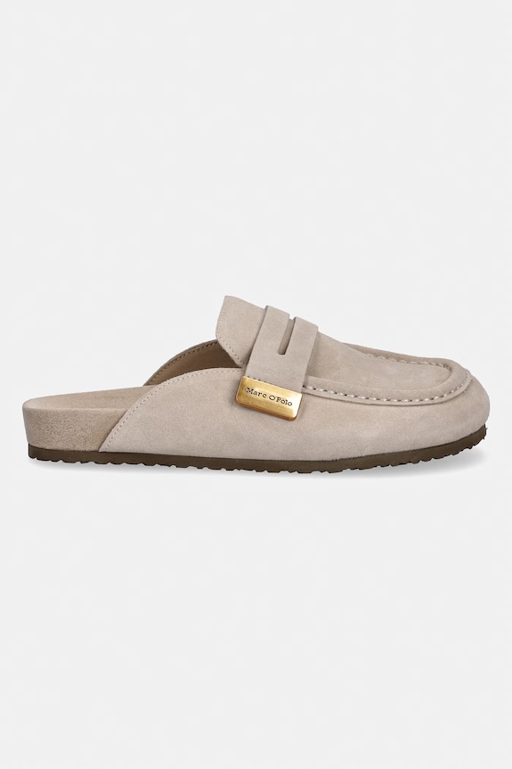 Marc O'Polo ženski natikači z zaprtimi prsti iz semiša Floria 1B 60219293701300 bež SS26