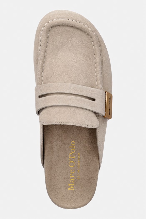 Marc O'Polo pantofle s uzavřenou špičkou dámské semišové Floria 1B béžová 60219293701300