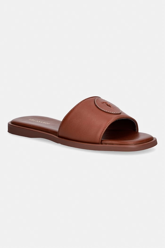 Trussardi klapki damskie skórzane brązowy N077S101038N.87