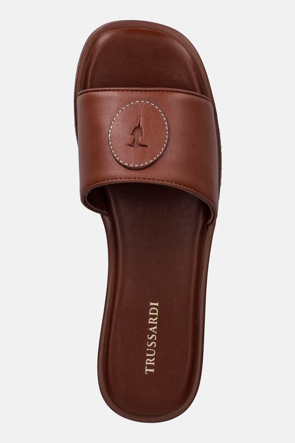 Trussardi klapki damskie skórzane brązowy N077S101038N.87