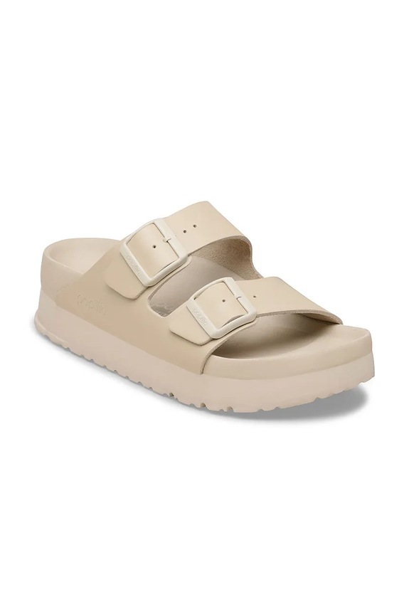 Birkenstock Arizona Flex Platform EXQ LENA papuci cu platformă pentru femei din piele 1031470 bej SS26