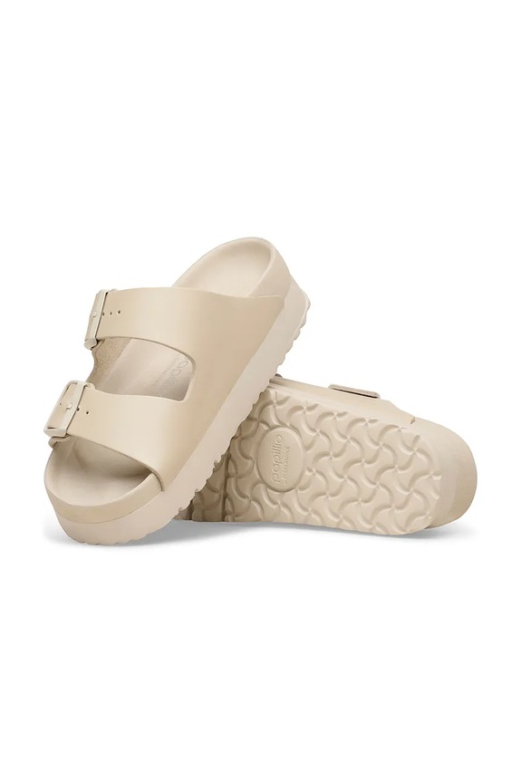 Birkenstock Arizona Flex Platform EXQ LENA papuci cu platformă pentru femei din piele 1031470 bej