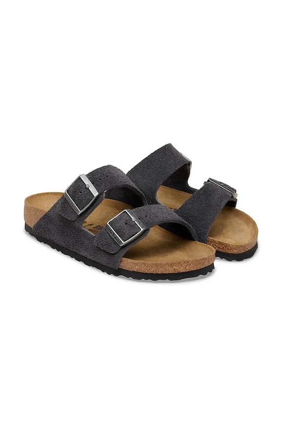 Obuwie Birkenstock Arizona LEVE klapki damskie zamszowe 1031625 szary