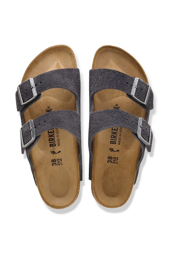 Birkenstock Arizona LEVE klapki damskie zamszowe 1031625 szary