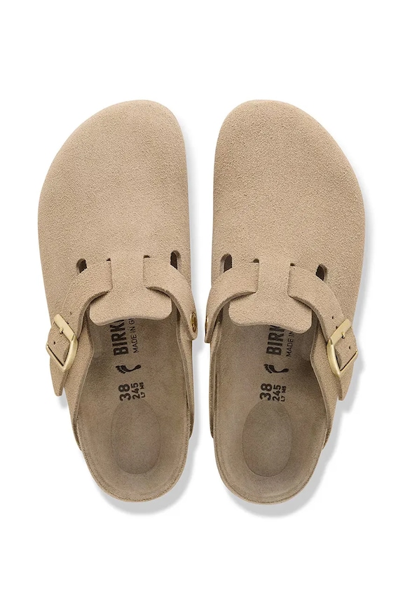Birkenstock Boston EXQ LEVE papuci mocasini pentru femei din piele întoarsă bej 1031511