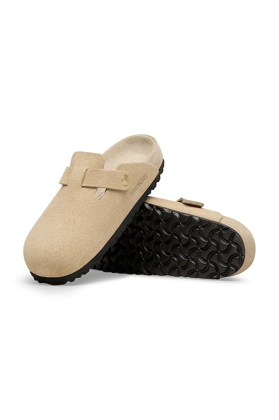 Birkenstock Boston EXQ LEVE papuci mocasini pentru femei din piele întoarsă 1031511 bej