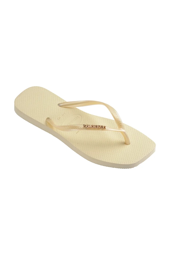 Obuća Havaianas Japanke za žene SLIM SQUARE LOGO METALLIC 4148257.9256 zlatna