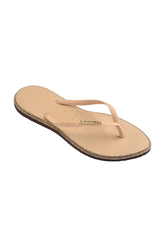 Obuća Havaianas japanke za žene SLIM POINT GLITTER 4150157.1859 bež