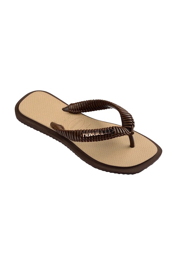 Obuwie Havaianas japonki damskie TOP SQUARE 4150267.1859 brązowy