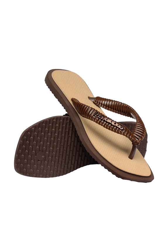 Havaianas japonki damskie TOP SQUARE brązowy 4150267.1859