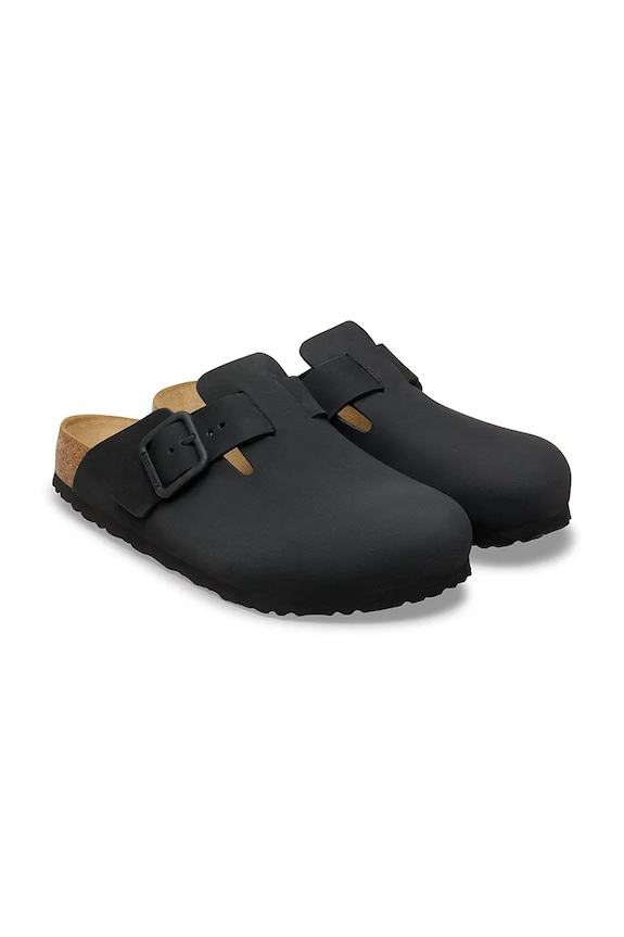 Încălțăminte Birkenstock Boston WB LENB papuci cu degetele acoperite pentru femei din nubuc 1031575 negru