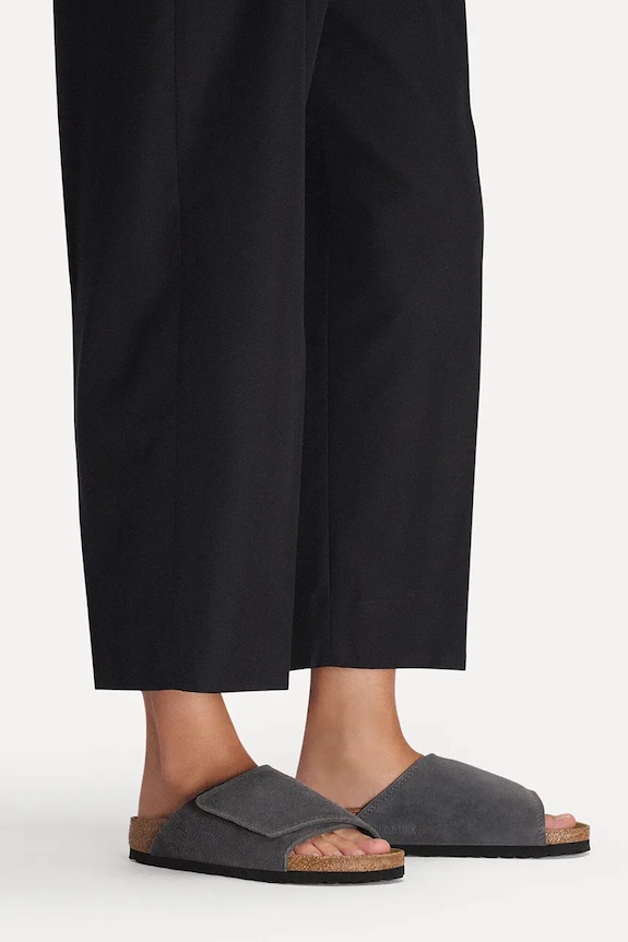 Birkenstock Solana klapki na płaskim obcasie damskie zamszowe 1031597