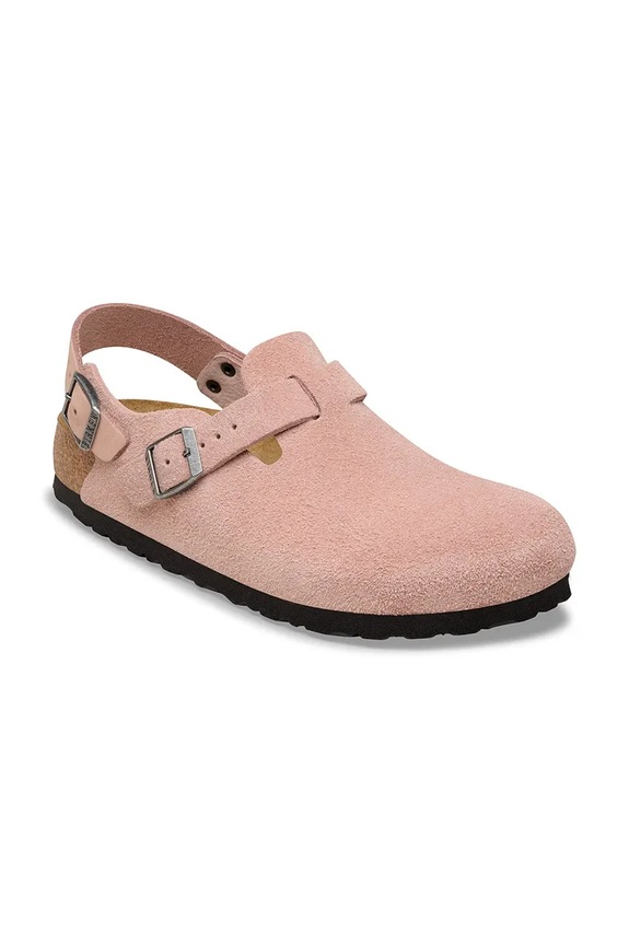 Birkenstock Tokio sandale cu toc plat pentru femei piele întoarsă 1031636 roz SS26