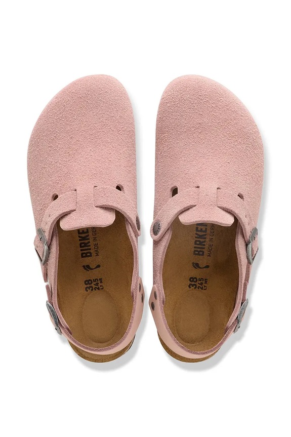 Birkenstock Tokio sandale cu toc plat pentru femei piele întoarsă roz 1031636