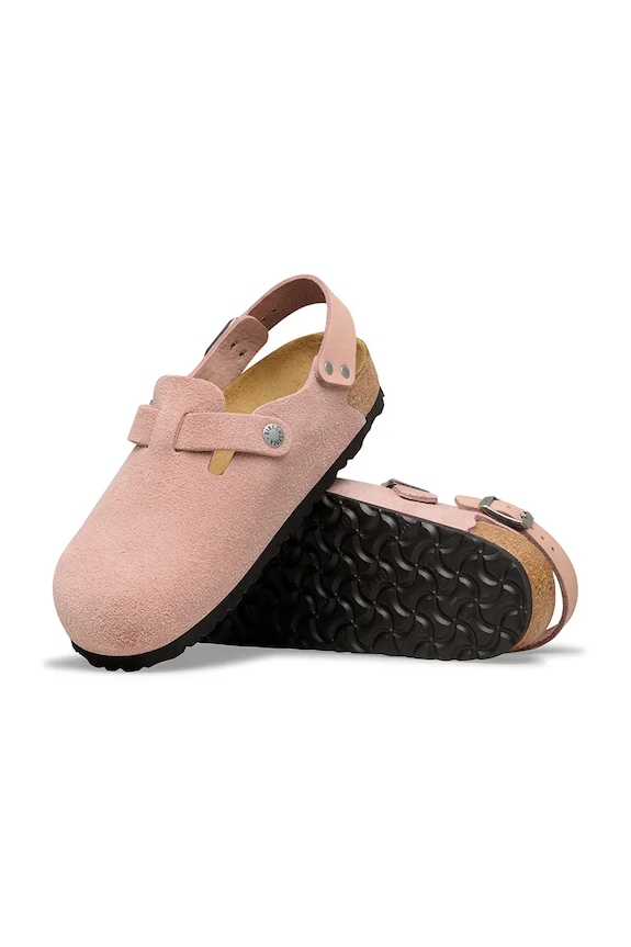 Birkenstock Tokio sandale cu toc plat pentru femei piele întoarsă 1031636 roz