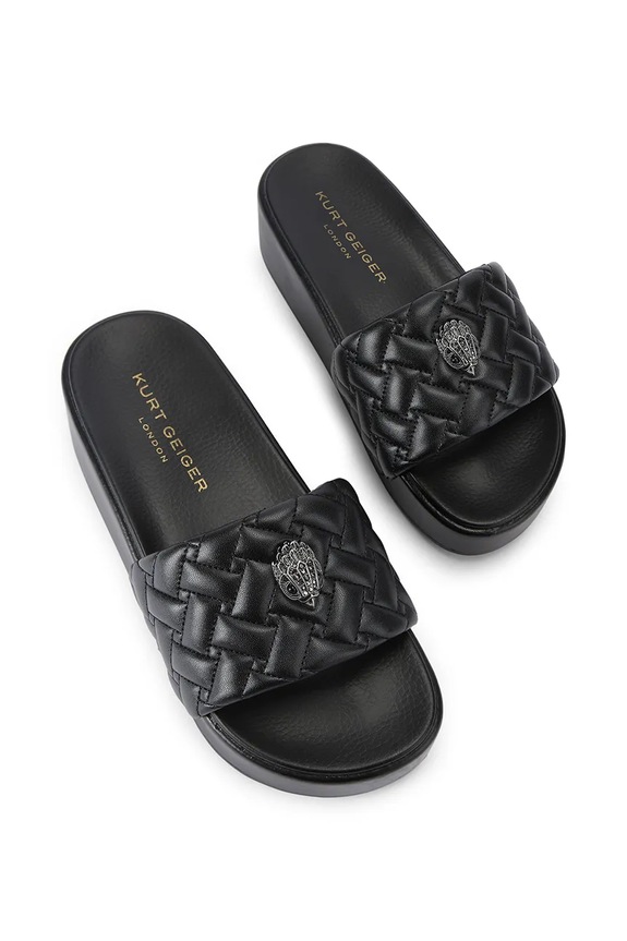 Kurt Geiger London papuci cu platformă pentru femei Meena Eagle Platform 4797800979 negru SS26