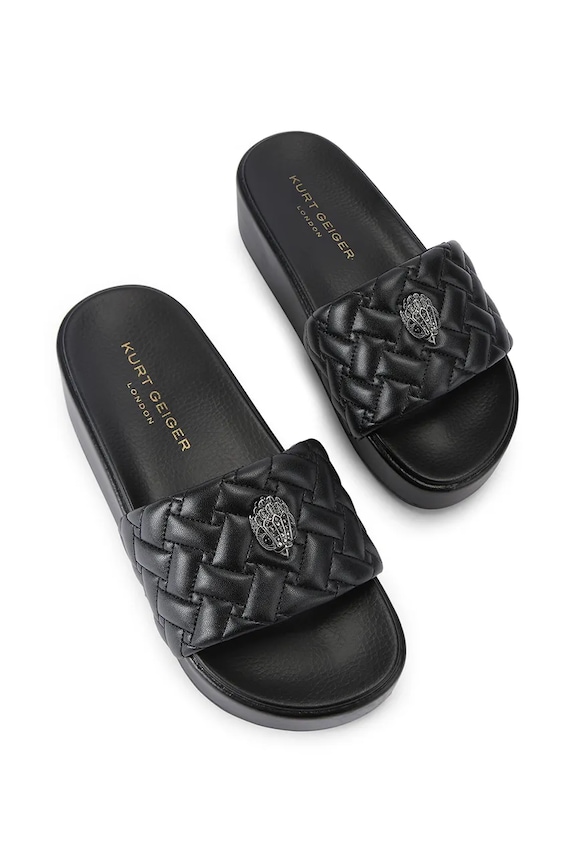 Kurt Geiger London papuci cu platformă pentru femei Meena Eagle Platform 4797800979 negru SS26