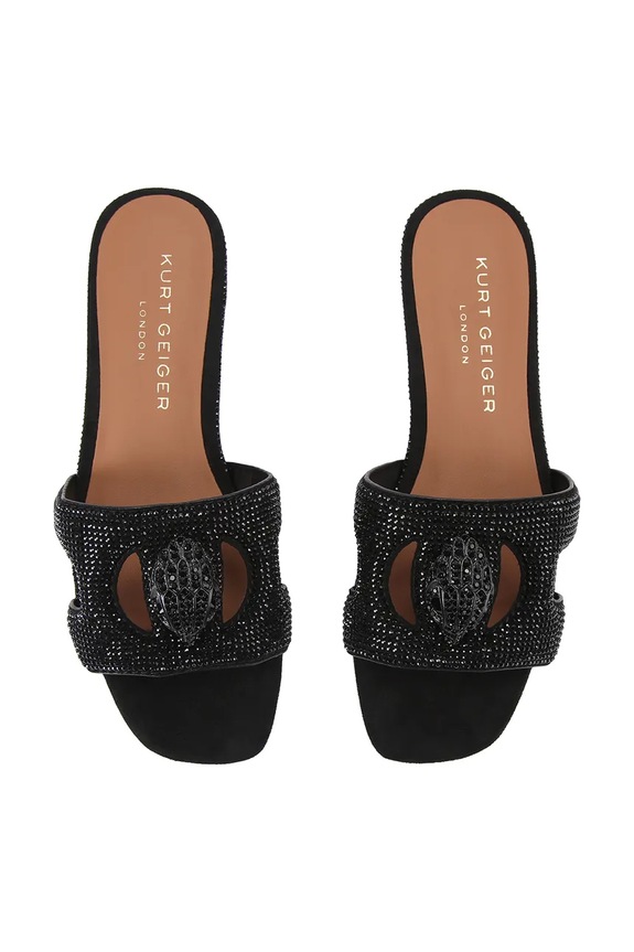 Kurt Geiger London klapki na płaskim obcasie damskie Eagle Cut Out Flat Sdl 5611900209 czarny SS26