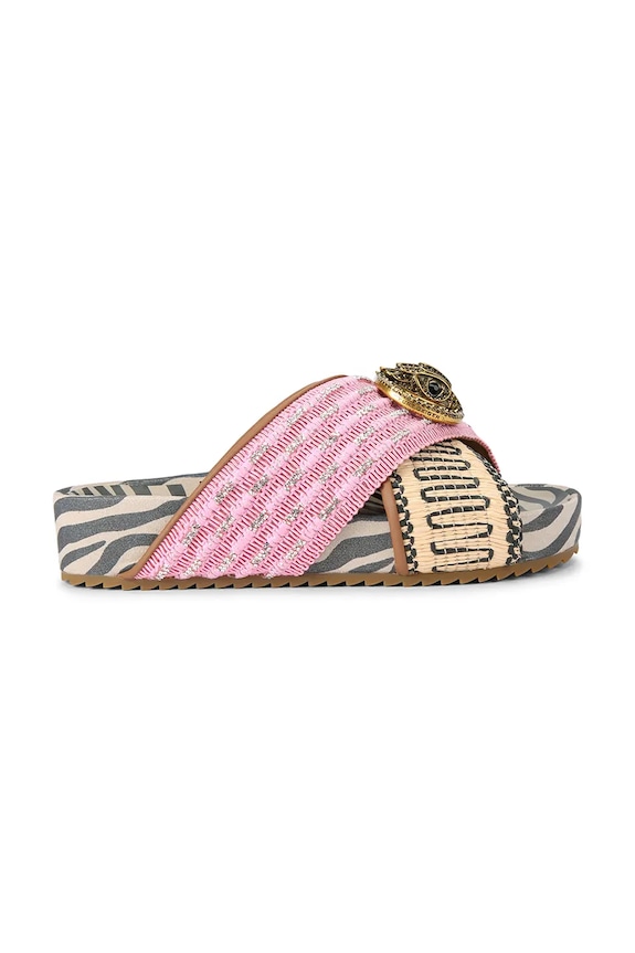 Dámske šľapky na platforme Kurt Geiger London Chelsea Cross Strap ružová 3973157999