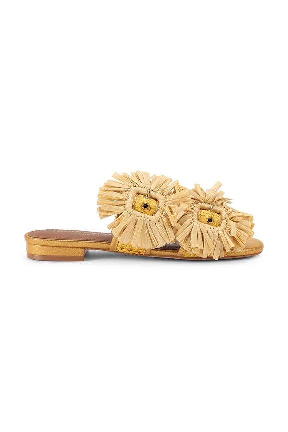 Kurt Geiger London natikače za žene Raffia Buckle Flat Sdl bež 5588093999