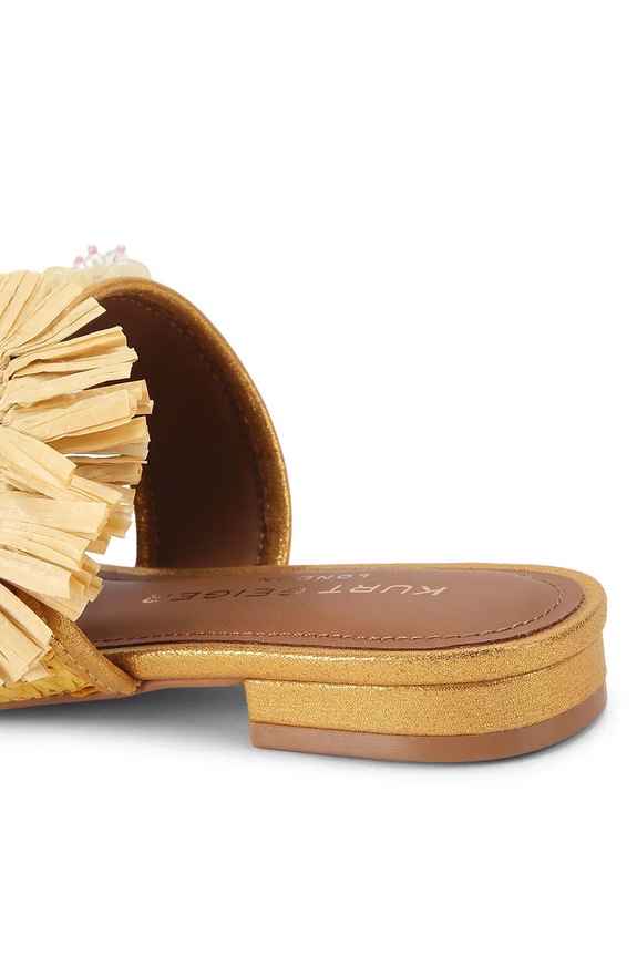 Obuća Kurt Geiger London natikače za žene Raffia Buckle Flat Sdl 5588093999 bež