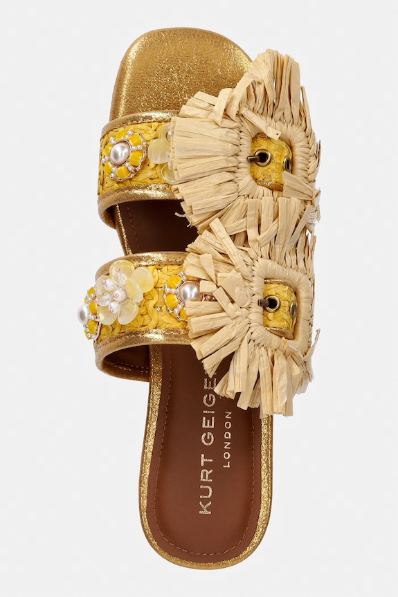 Kurt Geiger London natikače za žene Raffia Buckle Flat Sdl bež 5588093999