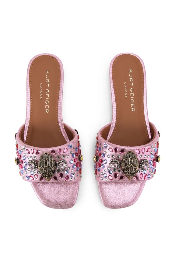Kurt Geiger London чехли дамски Kensington Flat Sandal 8496157609 розов SS26