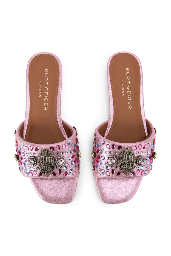 Kurt Geiger London чехли дамски Kensington Flat Sandal 8496157609 розов SS26