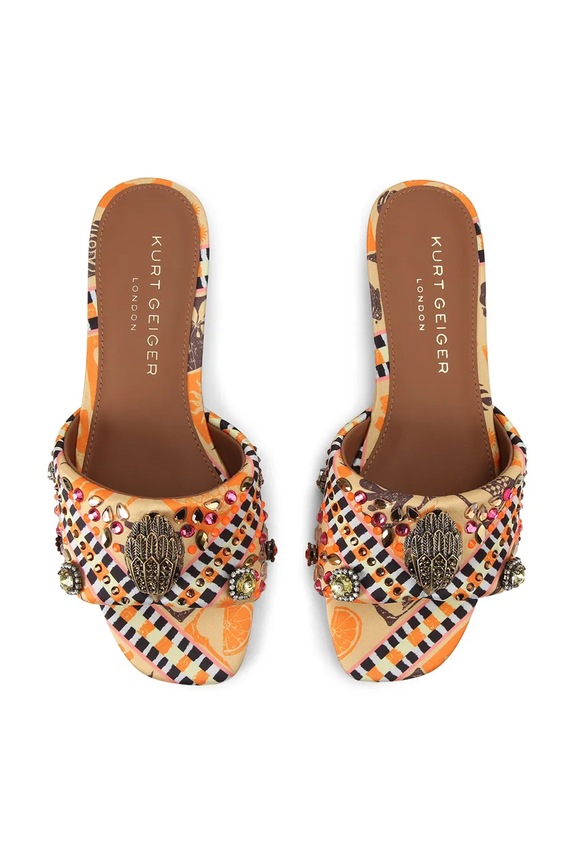 Обувки Kurt Geiger London чехли дамски Kensington Flat Sandal 8496194609 жълт
