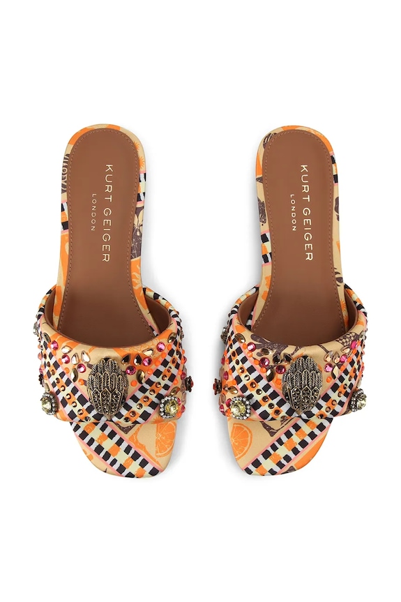 Обувки Kurt Geiger London чехли дамски Kensington Flat Sandal 8496194609 жълт