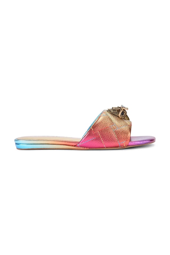 Kurt Geiger London šľapky dámske kožené Kensington Flat Sandal oranžová 8496199119