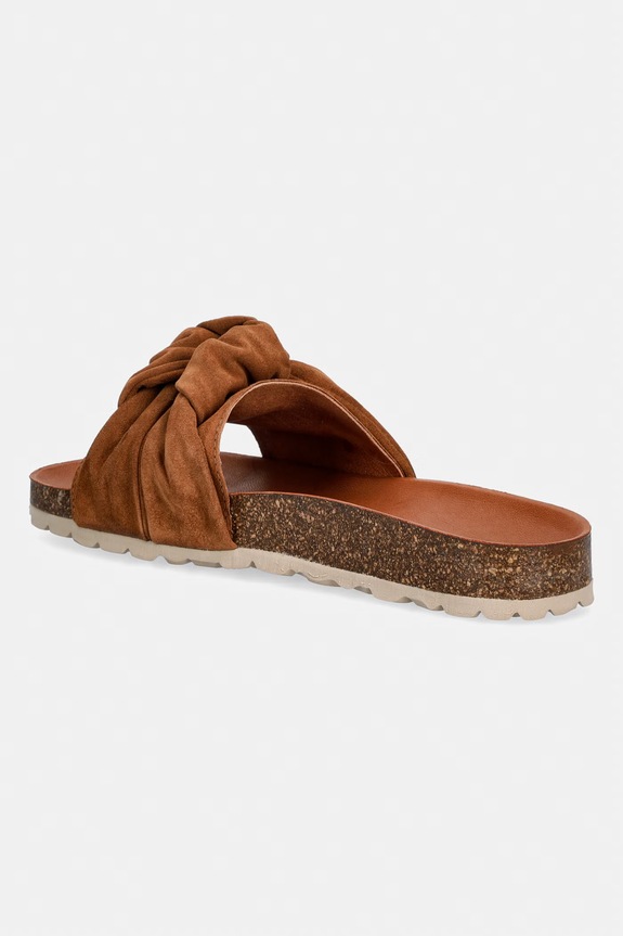 Obuwie Verbenas klapki z odkrytymi palcami damskie zamszowe ROXY VELOUR 3300470268.GINGER brązowy