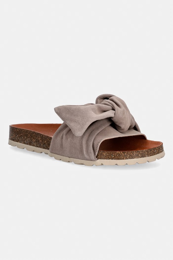 Verbenas klapki z odkrytymi palcami damskie zamszowe ROXY VELOUR brązowy 3300470268.PIEDRA