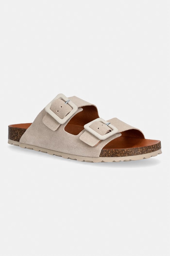 Verbenas šľapky dámske semišové RANDEL VELOUR béžová 3301870268.CRUDO
