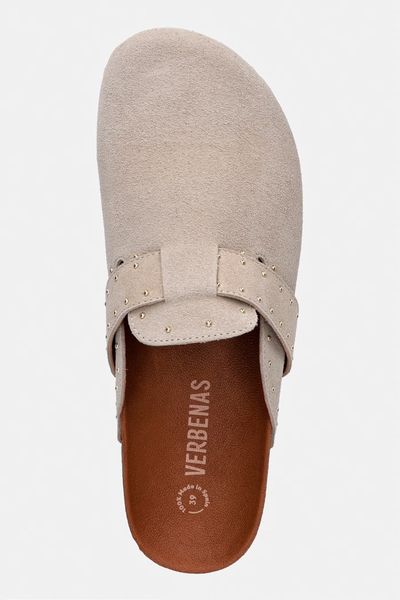 Verbenas σαγιονάρες γυναικεία σουέτ mules ROE SERRAJE TACHAS μπεζ 3302400041.CRUDO