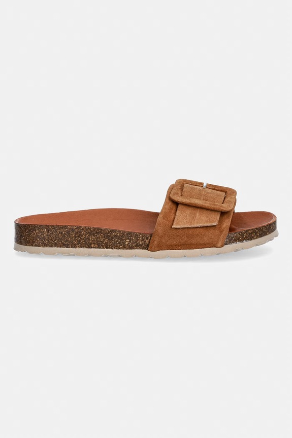 Verbenas klapki damskie zamszowe REIKO VELOUR 3304020268.GINGER brązowy SS26